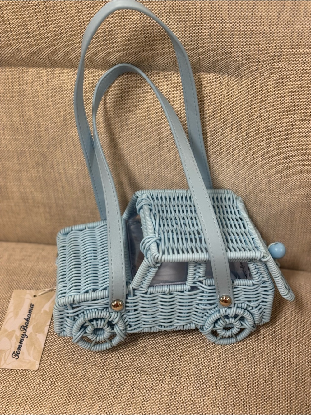 Tommy Bahama Light Blue Woven Car-Shaped Women’s Handbag